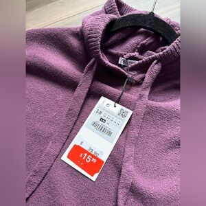 Zara Deep Purple Knit Hooded Vest | Size S-M